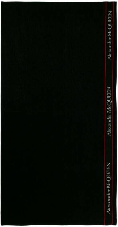 Alexander McQueen Strandhanddoek met logo Zwart