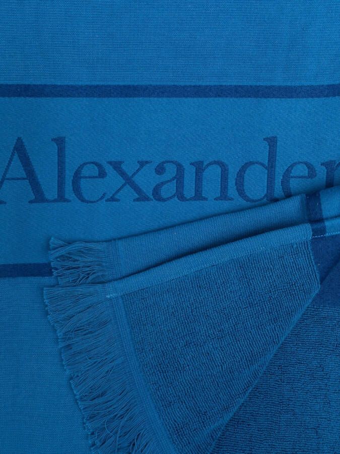 Alexander McQueen Strandlaken met jacquard logo Blauw