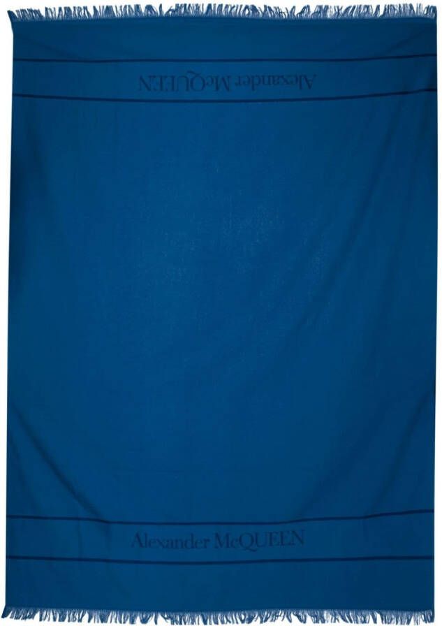 Alexander McQueen Strandlaken met jacquard logo Blauw