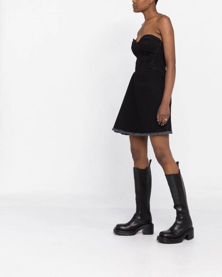 Alexander McQueen Strapless mini-jurk Zwart