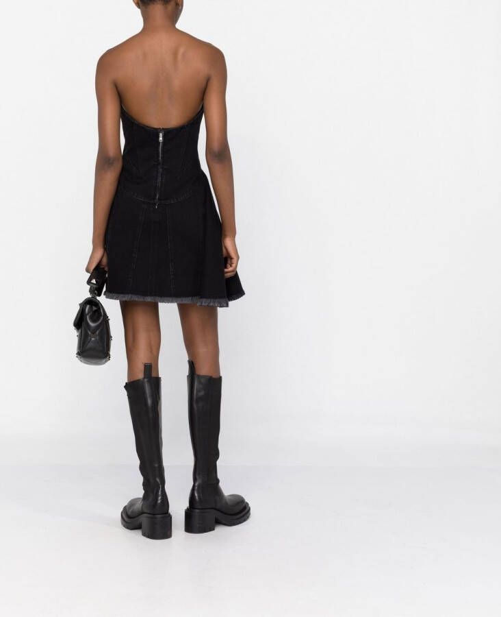 Alexander McQueen Strapless mini-jurk Zwart