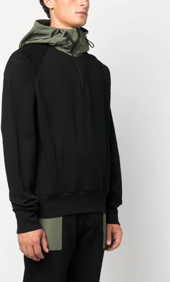 Alexander McQueen Sweater met contrasterende capuchon Zwart
