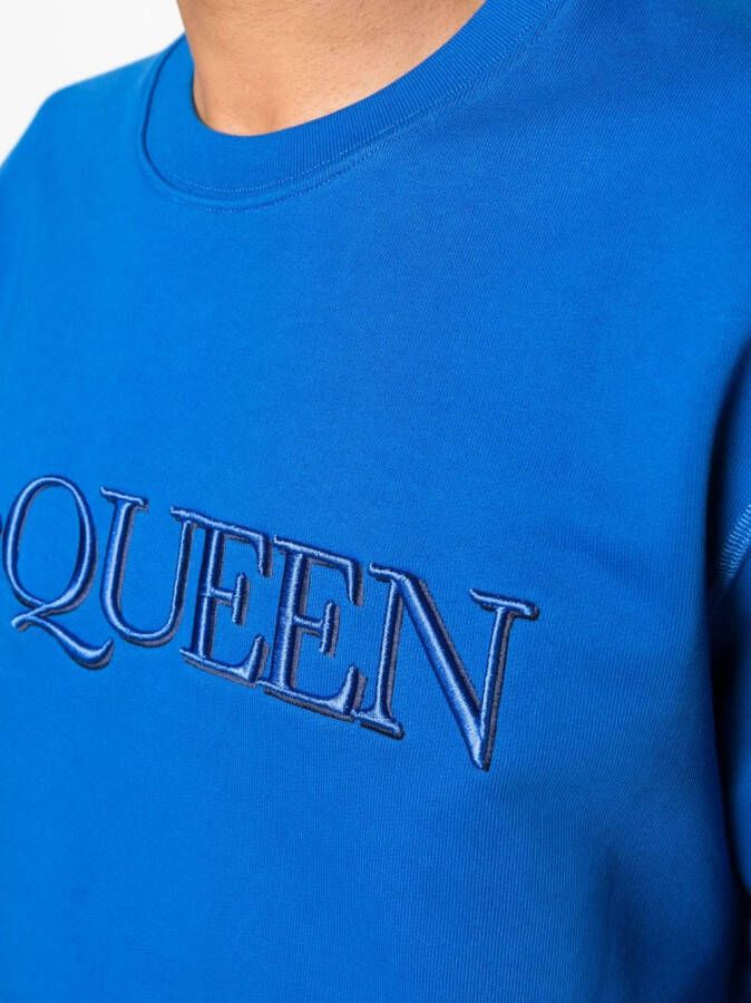 Alexander McQueen Sweater met geborduurd logo Blauw