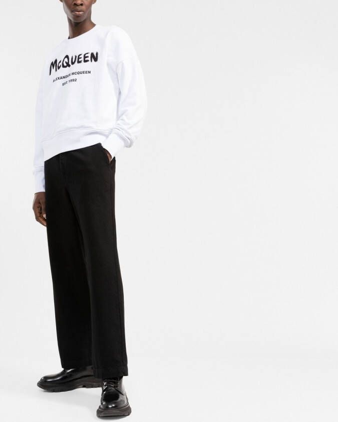 Alexander McQueen Sweater met graffiti-print Wit