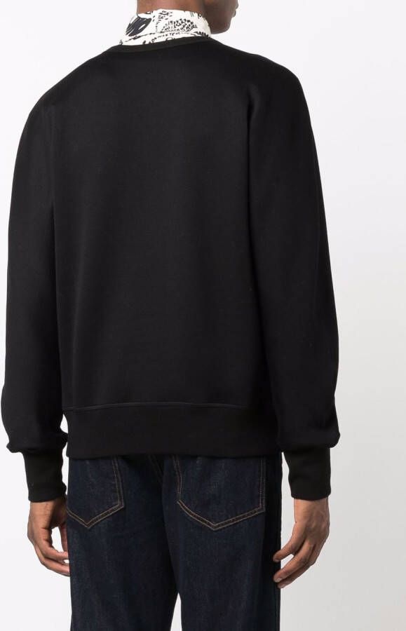 Alexander McQueen Sweater met logopatch Zwart