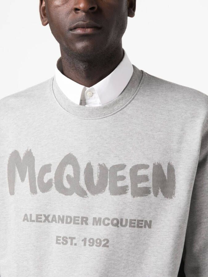 Alexander McQueen Sweater met logoprint Grijs