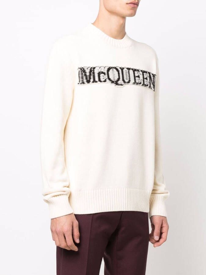 Alexander McQueen Sweater met logoprint Wit