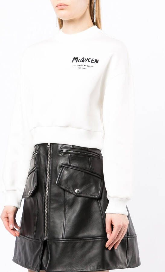 Alexander McQueen Sweater met logoprint Wit