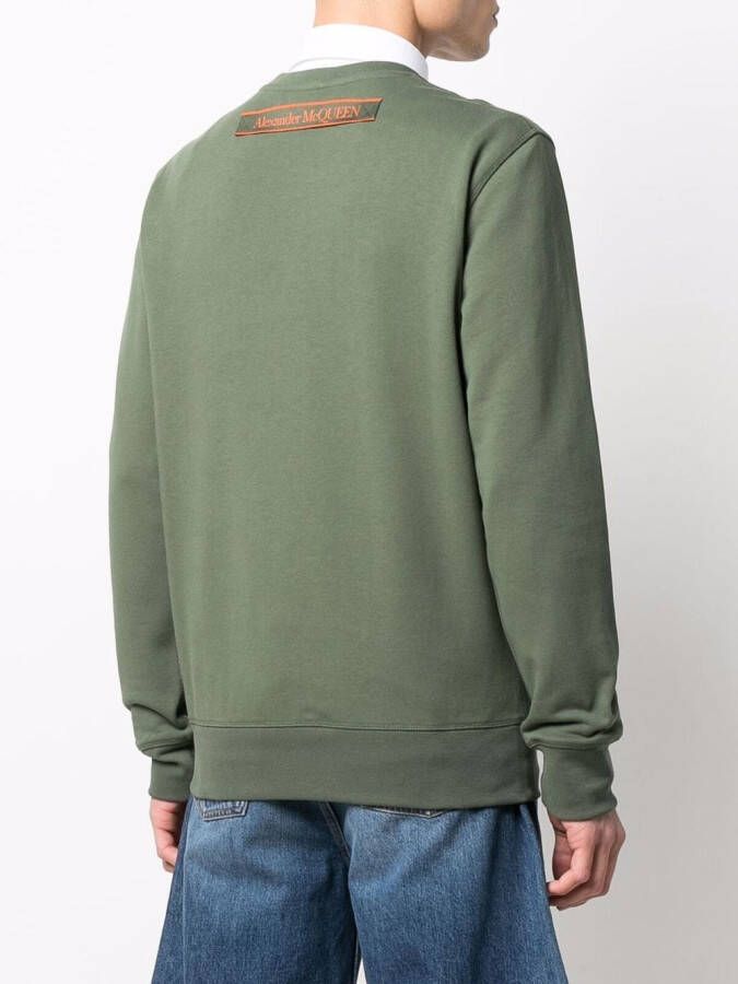 Alexander McQueen Sweater met ronde hals Groen