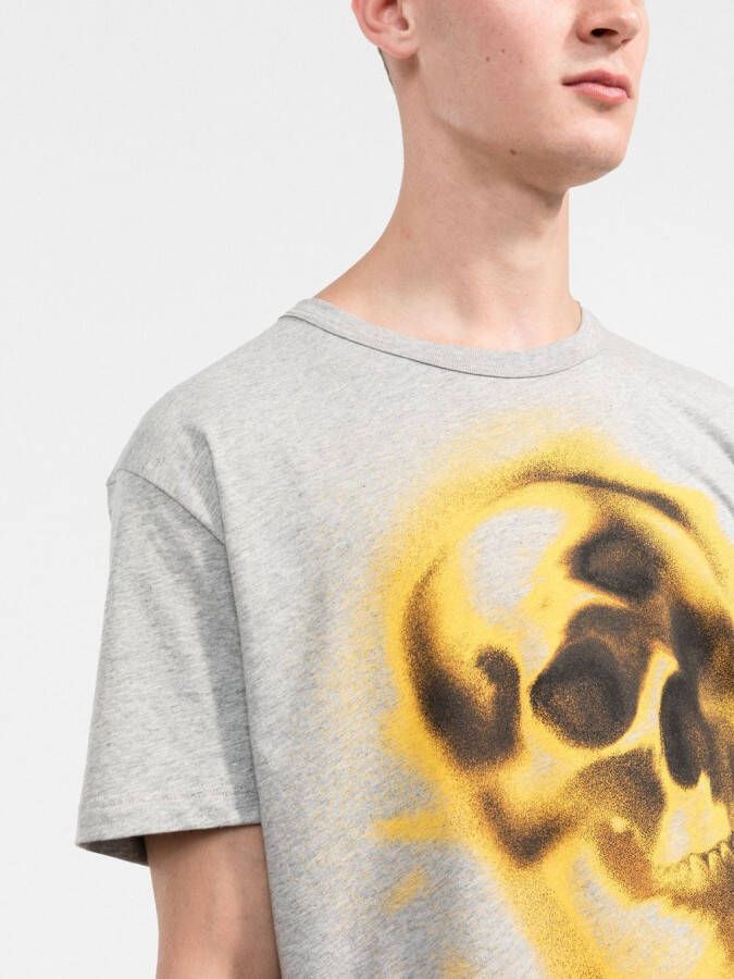 Alexander McQueen T-shirt met doodskopprint Grijs