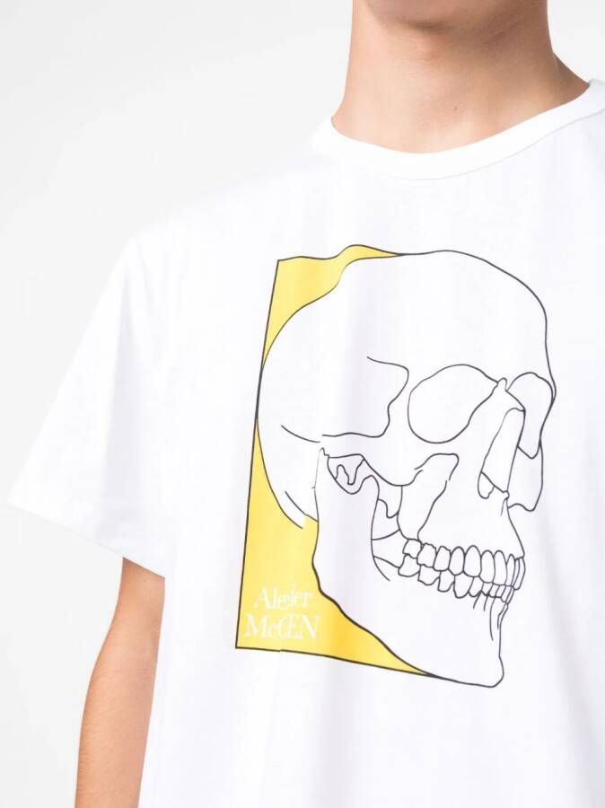 Alexander McQueen T-shirt met doodskopprint Wit