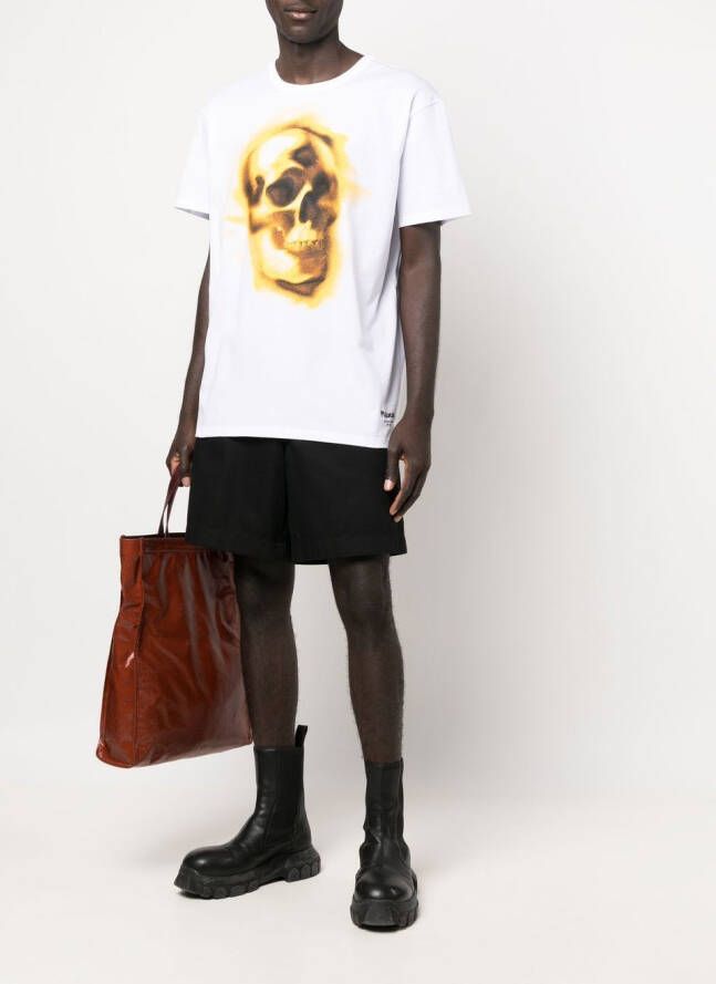 Alexander McQueen T-shirt met doodskopprint Wit