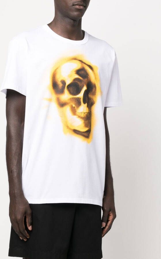 Alexander McQueen T-shirt met doodskopprint Wit