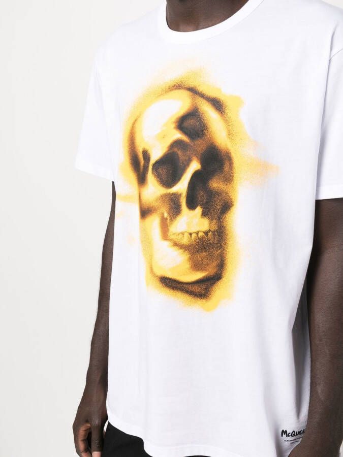 Alexander McQueen T-shirt met doodskopprint Wit