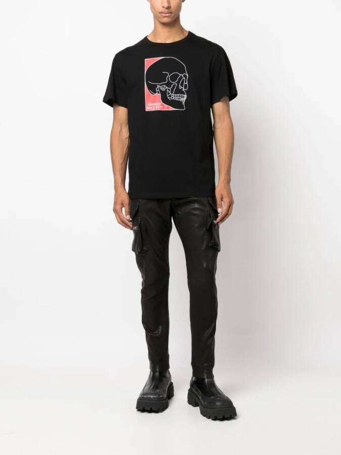 Alexander McQueen T-shirt met doodskopprint Zwart