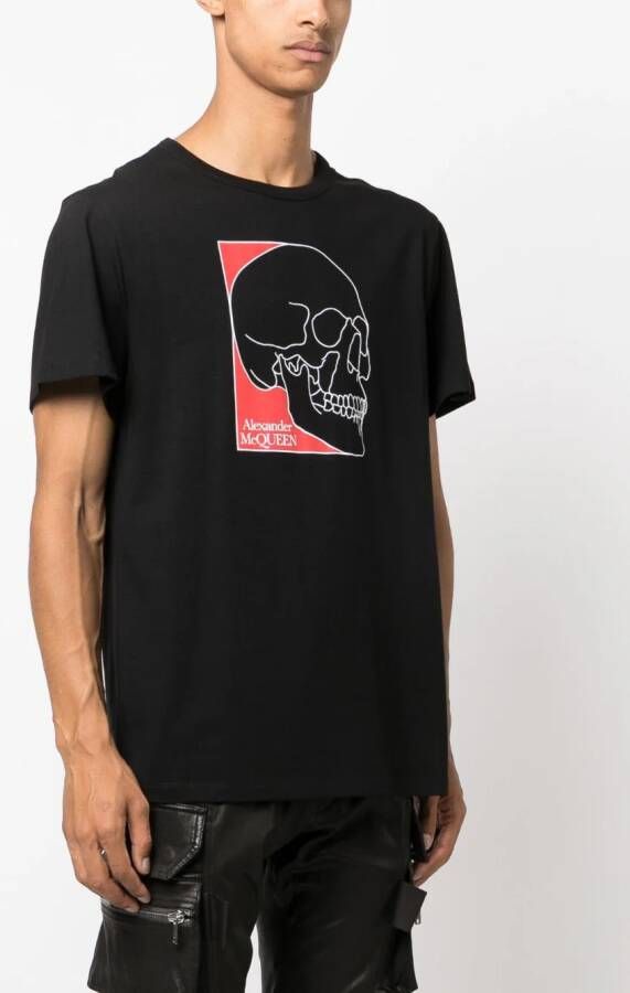 Alexander McQueen T-shirt met doodskopprint Zwart