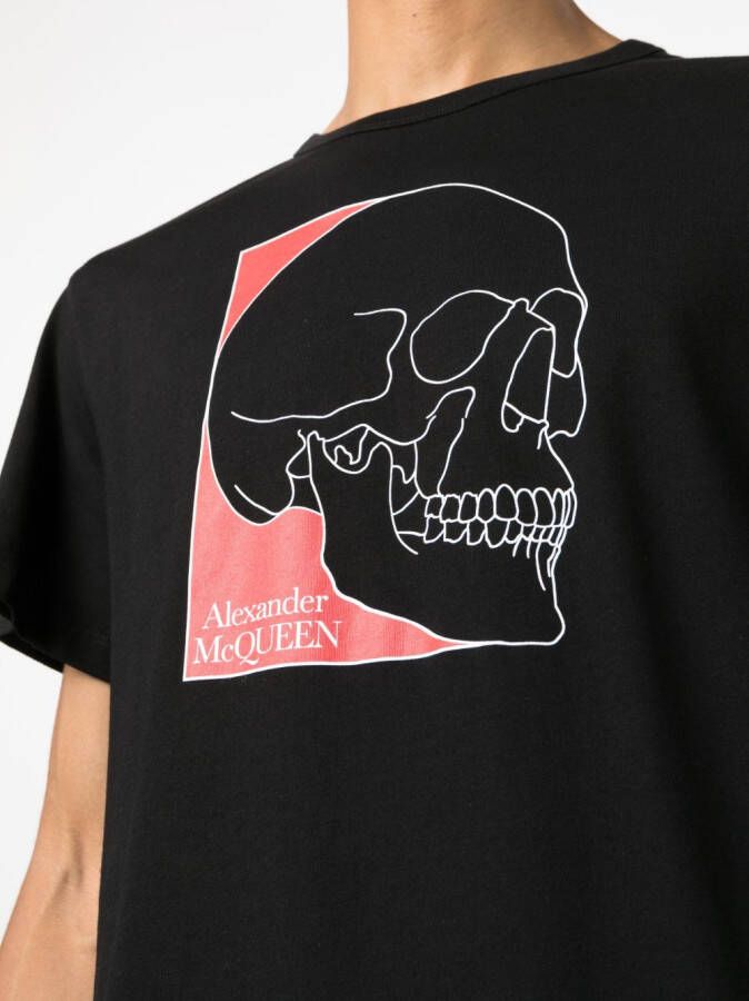 Alexander McQueen T-shirt met doodskopprint Zwart