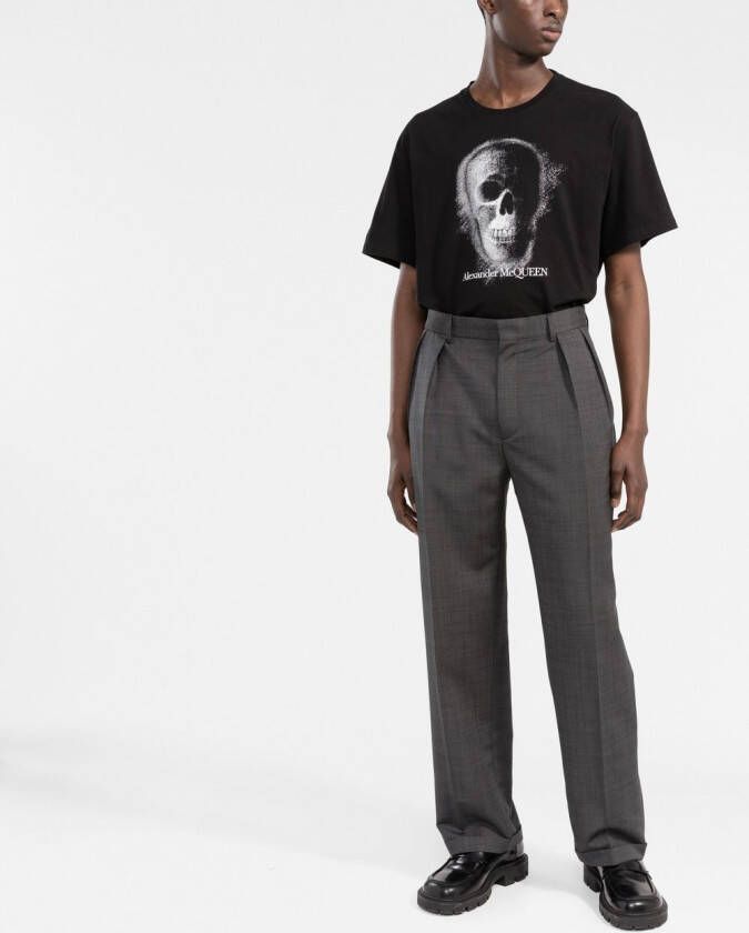 Alexander McQueen T-shirt met doodskopprint Zwart