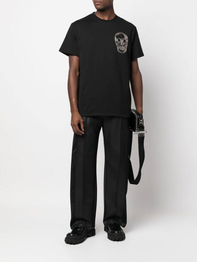 Alexander McQueen T-shirt met geborduurde doodskop Zwart