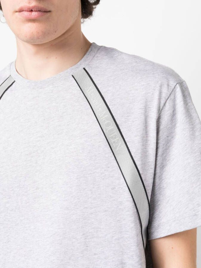 Alexander McQueen T-shirt met logoband Grijs