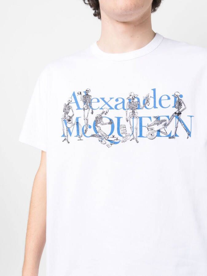 Alexander McQueen T-shirt met logoprint Wit