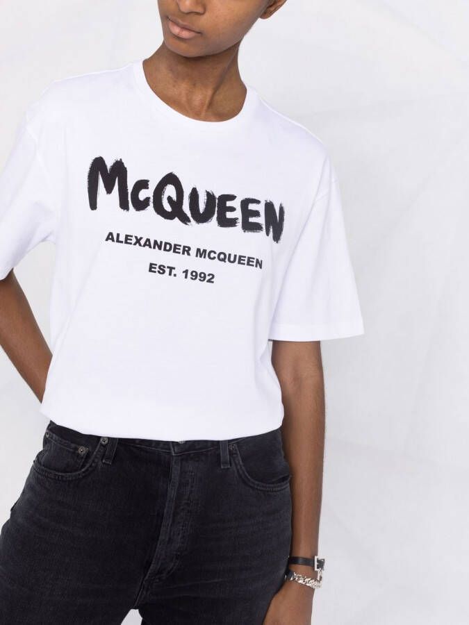 Alexander McQueen Graffit T-shirt Wit