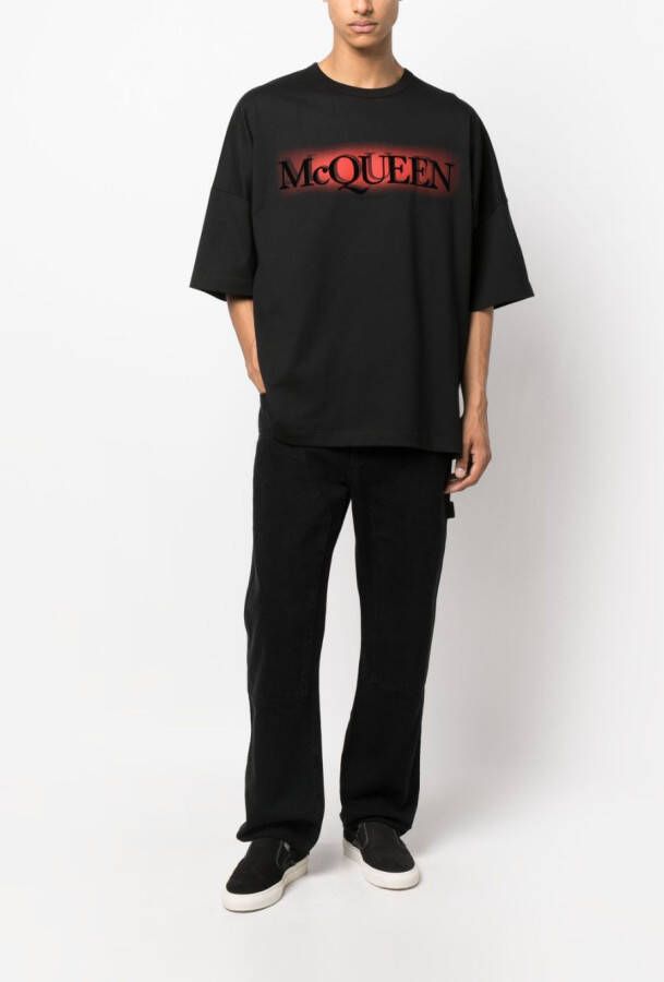 Alexander McQueen T-shirt met logoprint Zwart