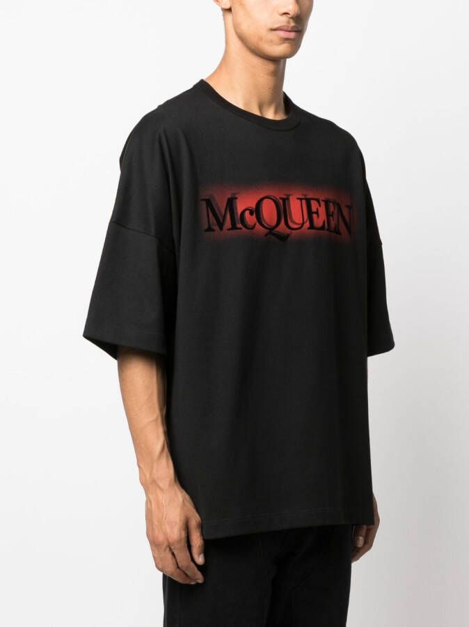 Alexander McQueen T-shirt met logoprint Zwart