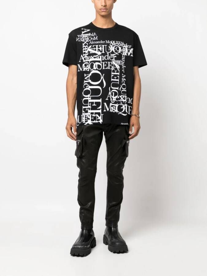 Alexander McQueen Katoenen T-shirt met logoprint Zwart