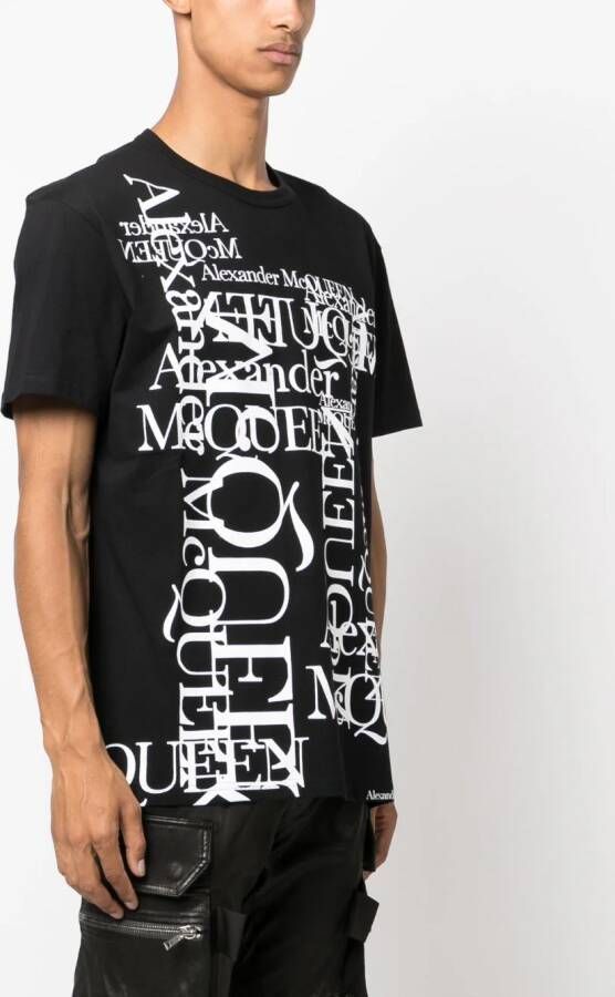 Alexander McQueen Katoenen T-shirt met logoprint Zwart