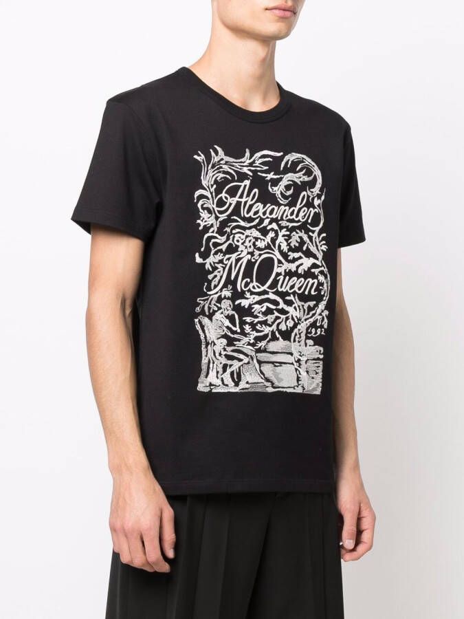 Alexander McQueen T-shirt met logoprint Zwart