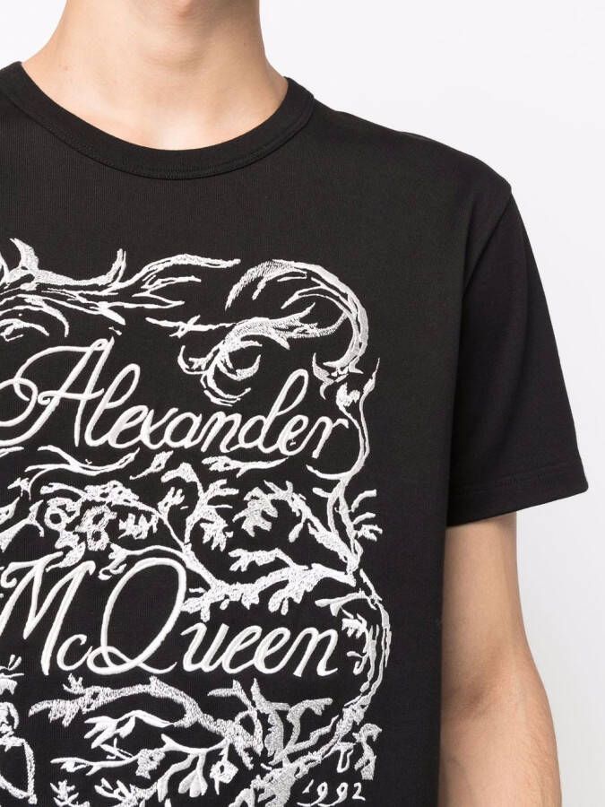 Alexander McQueen T-shirt met logoprint Zwart
