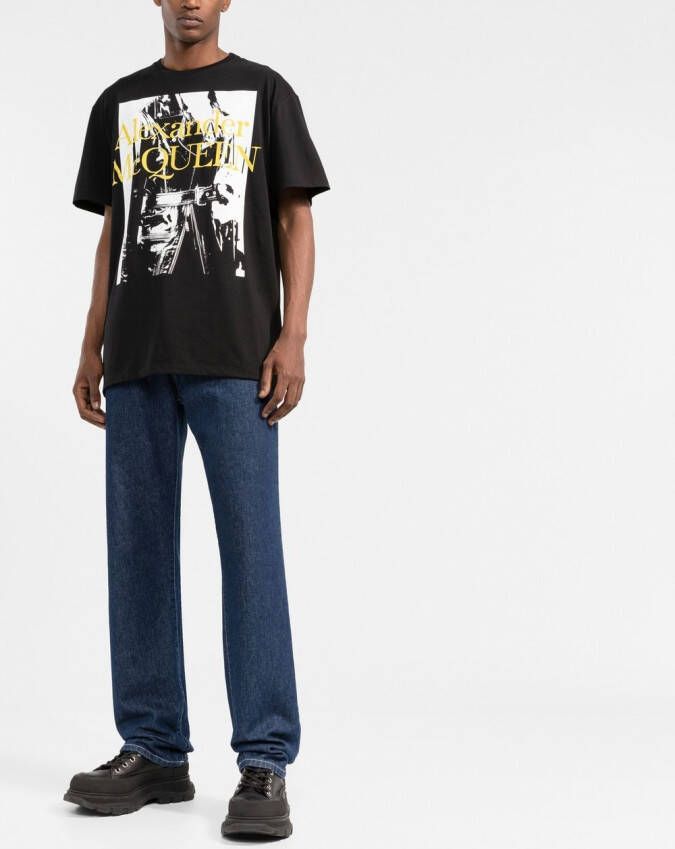 Alexander McQueen T-shirt met logoprint Zwart