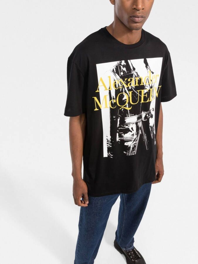 Alexander McQueen T-shirt met logoprint Zwart