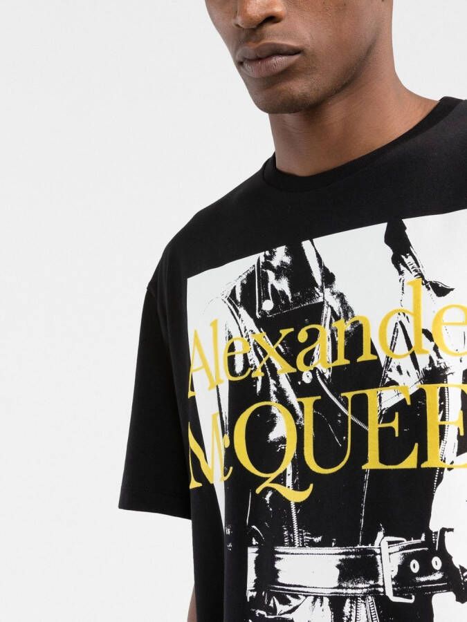 Alexander McQueen T-shirt met logoprint Zwart