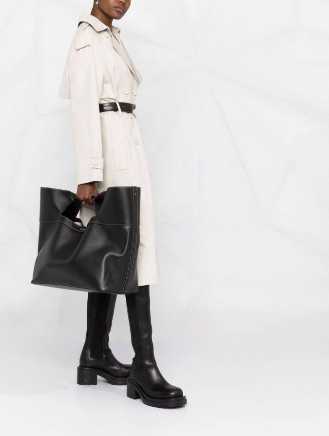 Alexander McQueen The Bow leren shopper Zwart