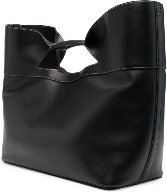 Alexander McQueen The Bow leren shopper Zwart