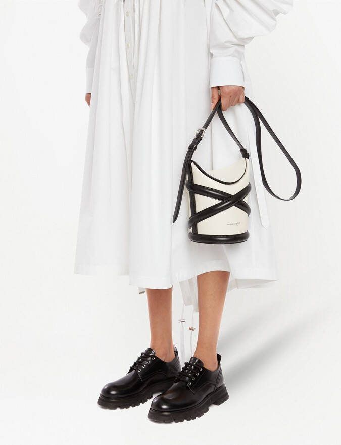 Alexander McQueen The Curve bucket-tas Beige