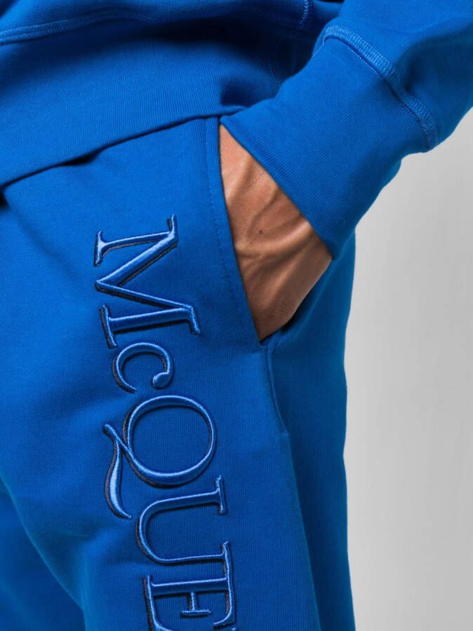 Alexander McQueen Trainingsbroek met geborduurd logo Blauw