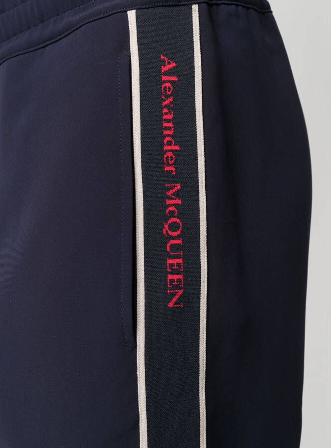 Alexander McQueen Trainingsbroek met logoband Blauw