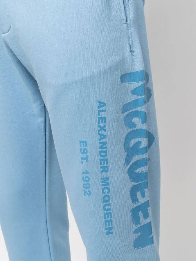 Alexander McQueen Trainingsbroek met logoprint Blauw