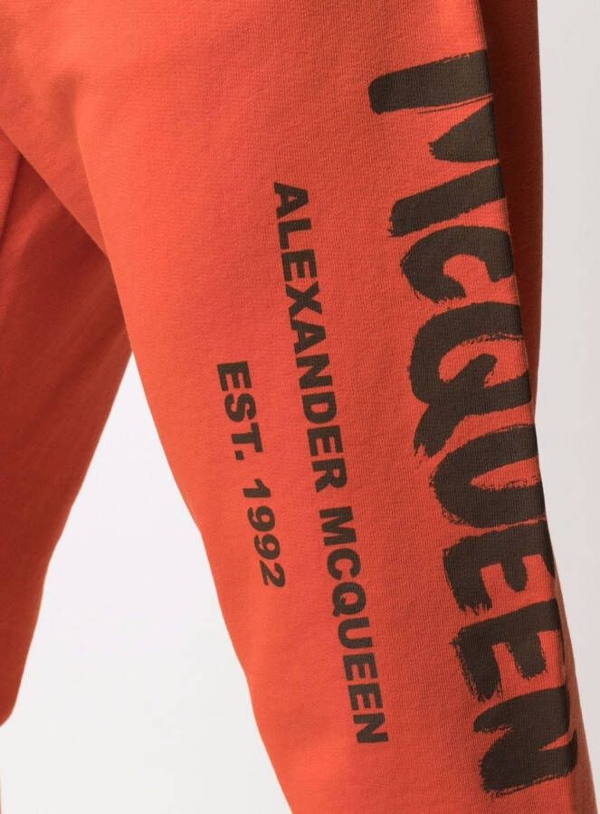 Alexander McQueen Trainingsbroek met logoprint Oranje