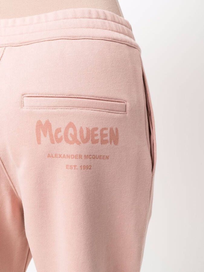 Alexander McQueen Trainingsbroek met logoprint Roze