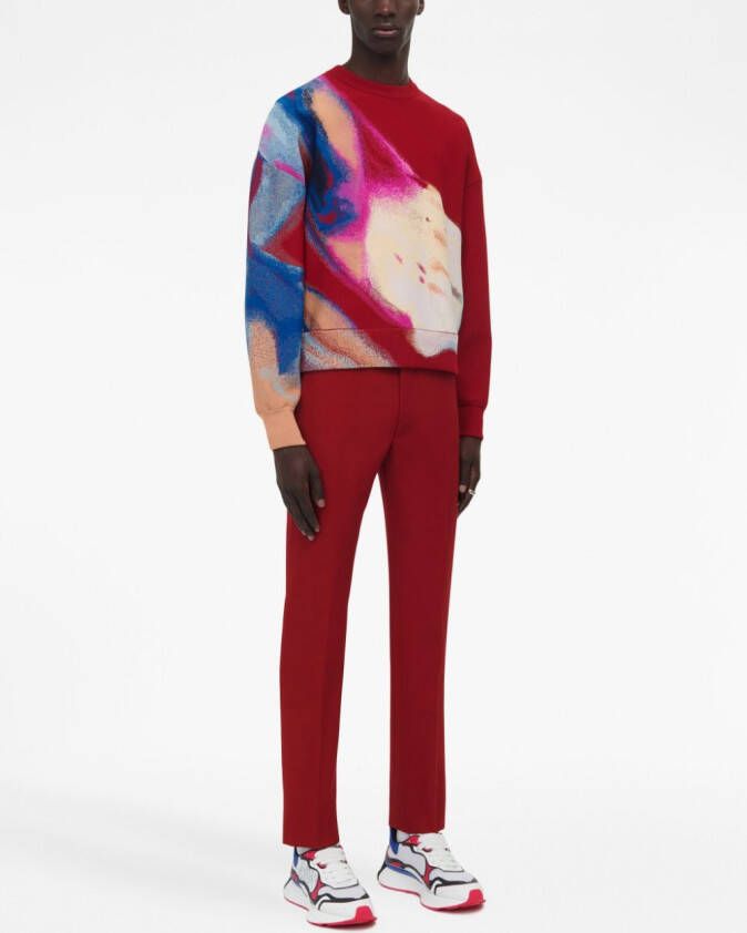 Alexander McQueen Trui met jacquard Rood
