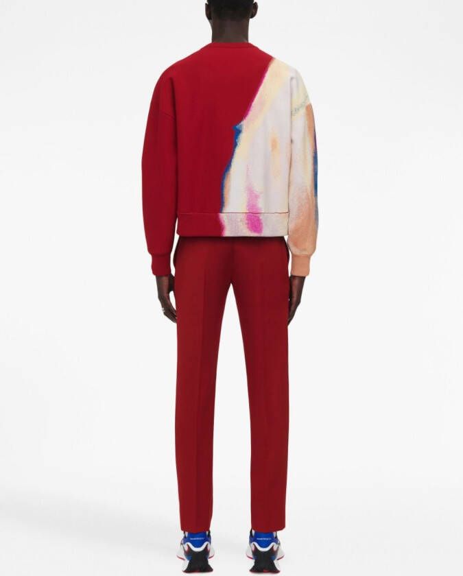 Alexander McQueen Trui met jacquard Rood