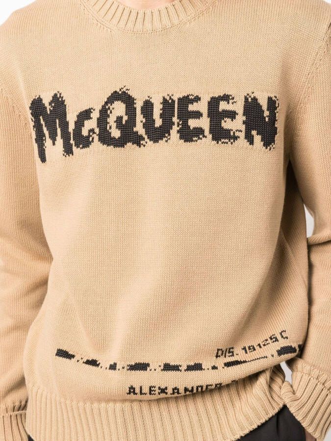 Alexander McQueen Trui met logoprint Beige