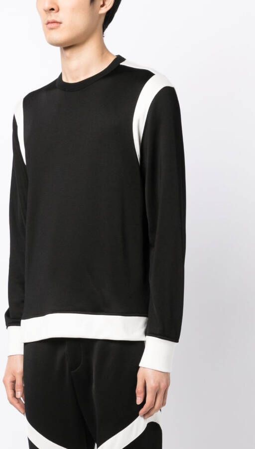 Alexander McQueen Sweater met tweekleurig vlak Zwart