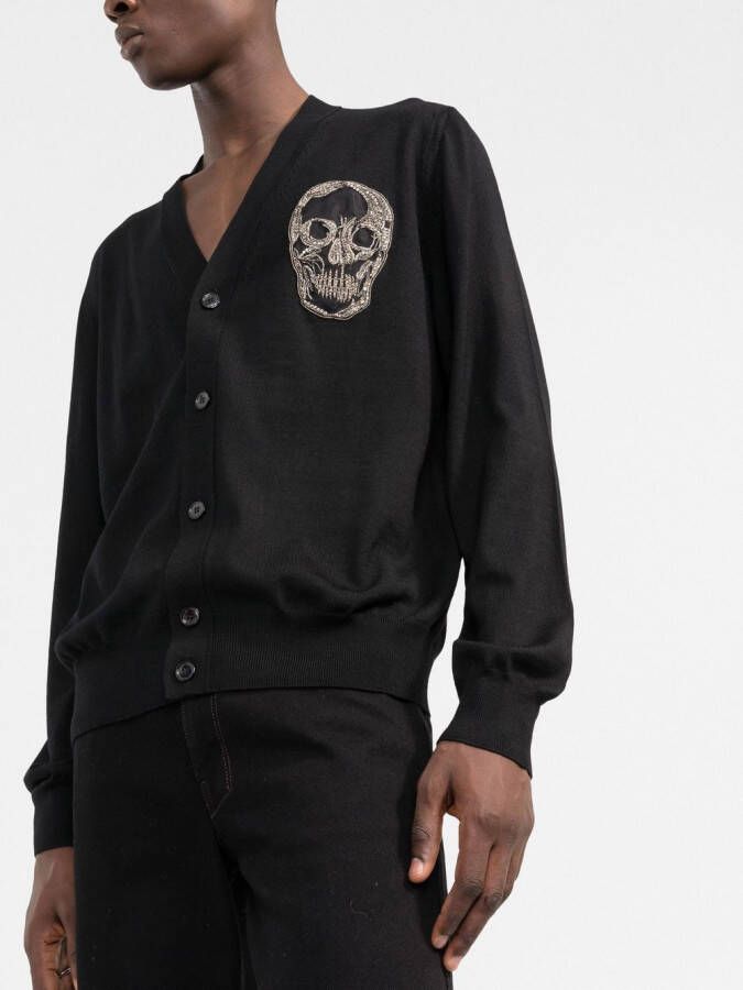 Alexander McQueen Vest verfraaid met doodskop patch Zwart