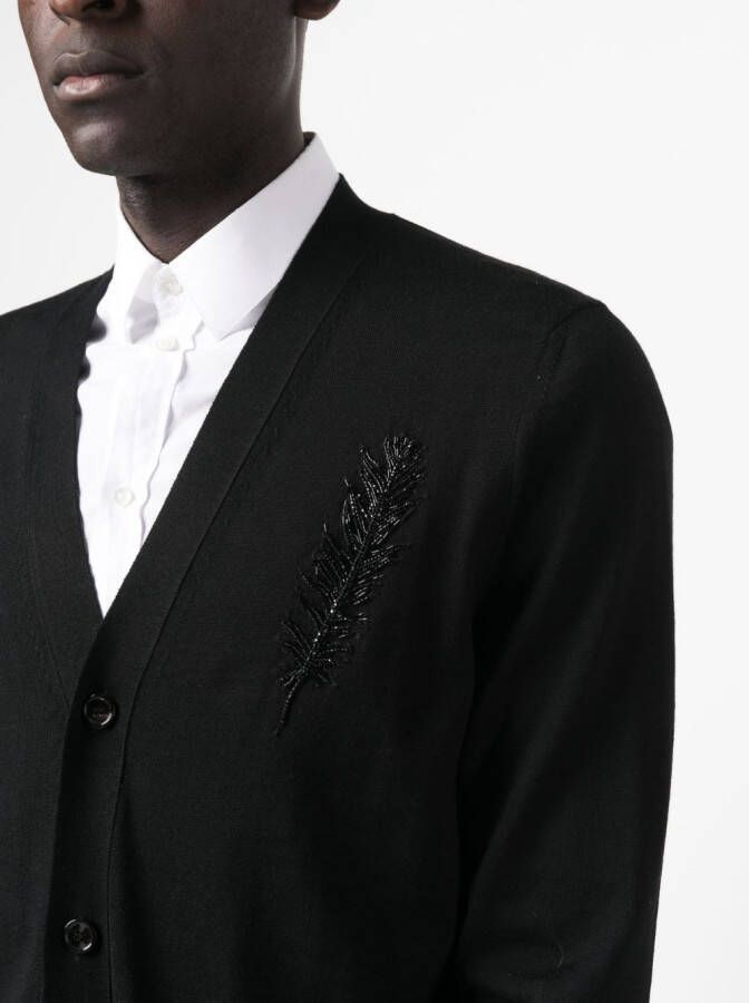 Alexander McQueen Vest verfraaid met veren Zwart