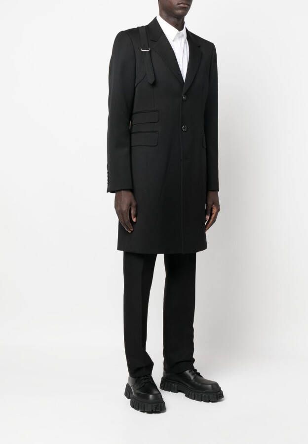 Alexander McQueen Wollen mantel Zwart